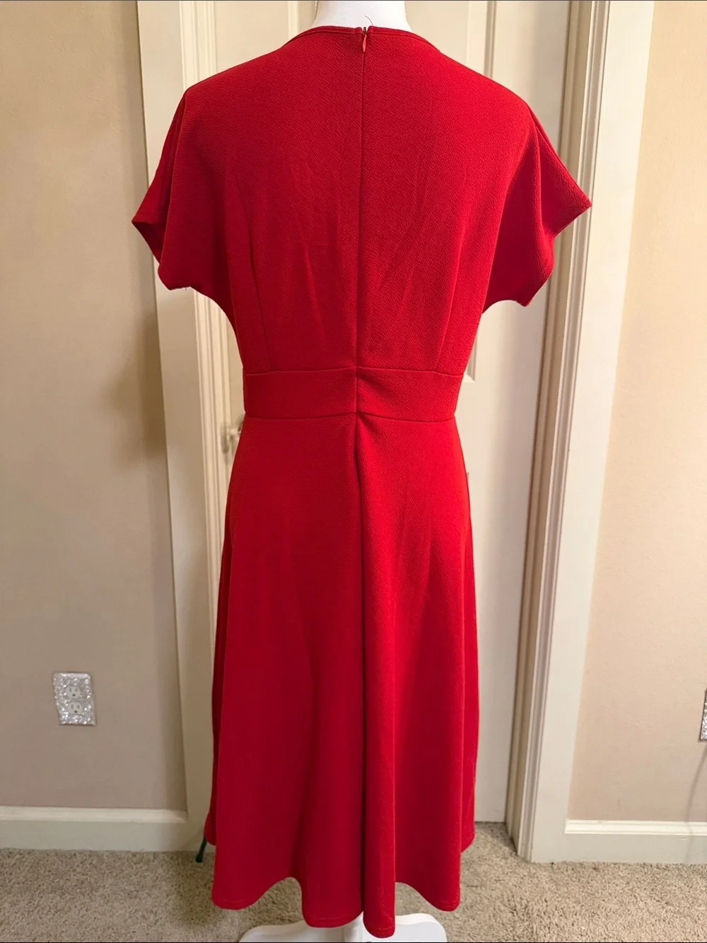 Homeyee | Dresses | Elegant Red Midi Fitandflare Dress | Poshmark